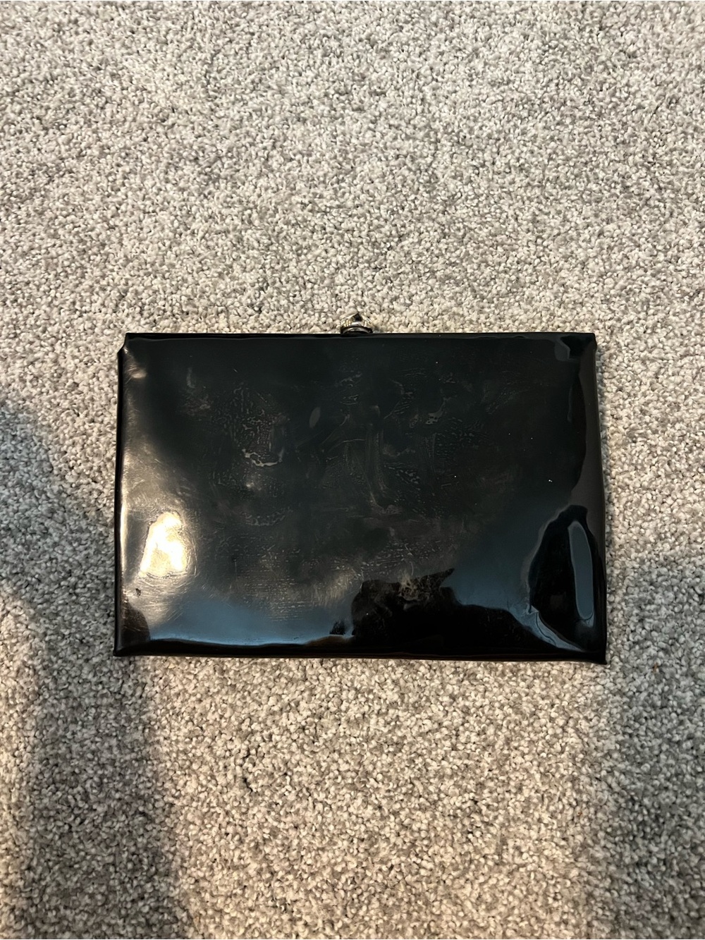 Sleek Black Patent Clutch Purse